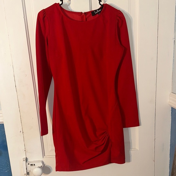 Lulu's Vibrant Red Long Sleeve Dress - Picture 6 of 6